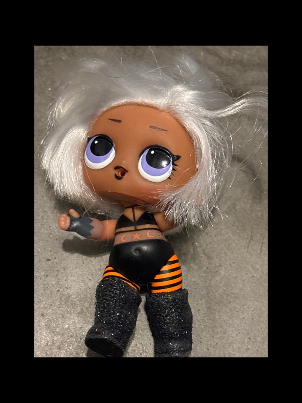 Witchay Babey Doll with White Hair and Purple Eyes, lol hair-goals